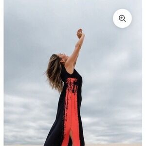 Alquema Plisse Paint Dress Pleated Art To Wear, One Size